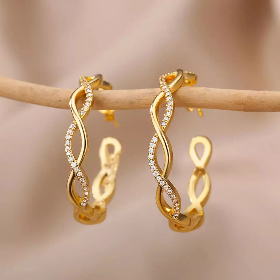 Aurea Wave Hoops